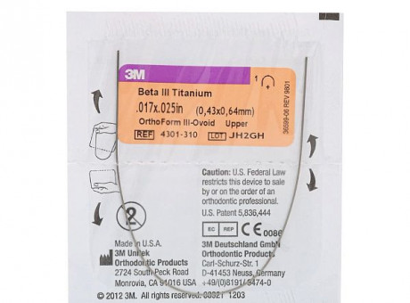 Дуга титано-молибденовая Unitek Beta III (ТМА) .017x.025  НЧ  ФIII 3М