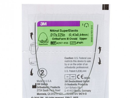 Дуга нитиноловая Unitek Super Elastic .019x.025 НЧ  ФIII 3М